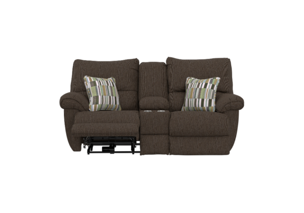 Lenny Chocolate Reclining Loveseat - Image 3