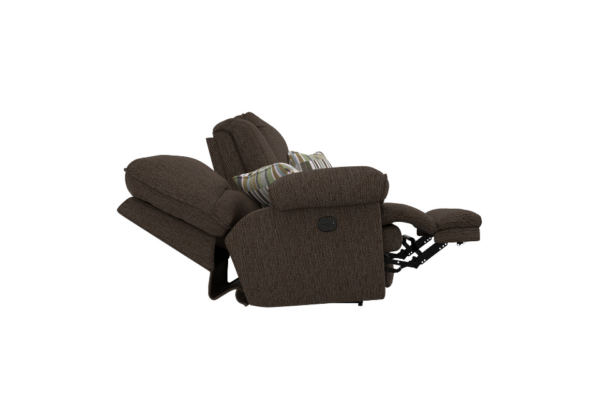 Lenny Chocolate Reclining Loveseat - Image 4