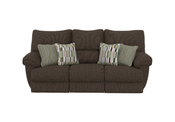 Lenny Chocolate Reclining Sofa - Image 2