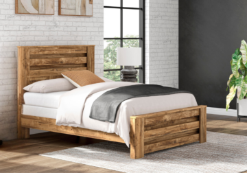 Maystonna Tan King Panel Bed