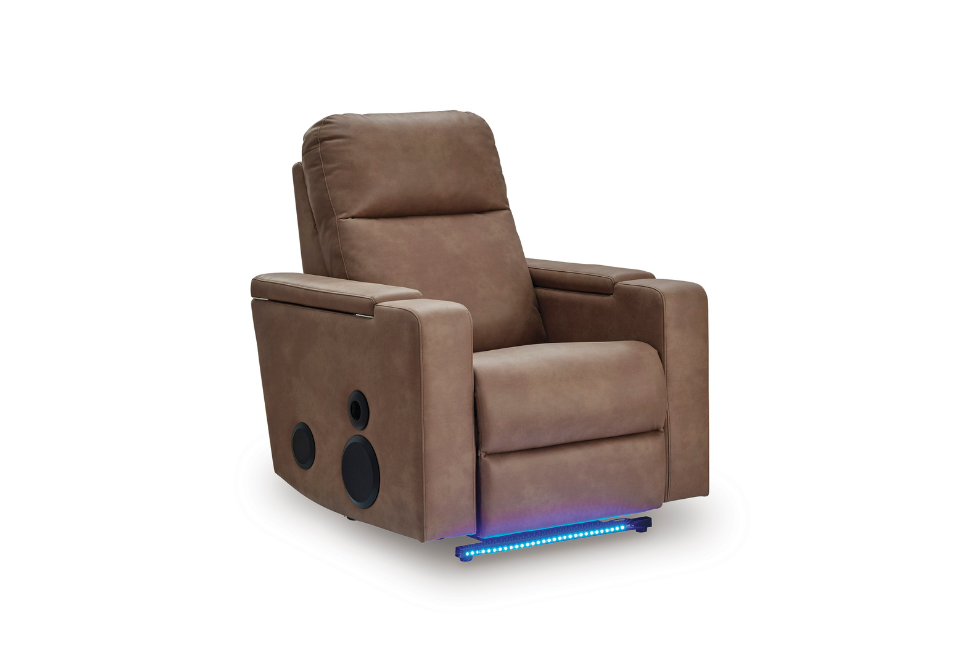 Lorrenton Caramel Glider Power Recliner w/ Audio System