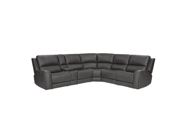 Mont Blanc Gray 6-Piece Power Reclining Sectional - Image 2