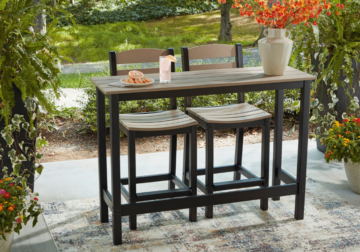 Alternative view of Shoreline Beach Black/Biege Counter Table Set