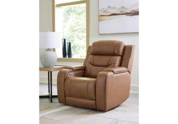 Knightington Caramel Power Recliner w/ Audio Seating - Image 3