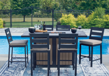 East Beach Navy Blue Table w/ 4 Chairs
