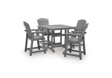 Sanctuary Beach Dark Gray Counter Table with 4 Barstools