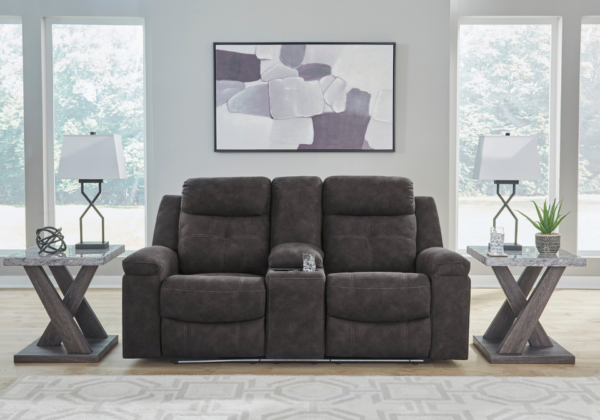 Brysonview Charcoal Reclining Loveseat - Image 3