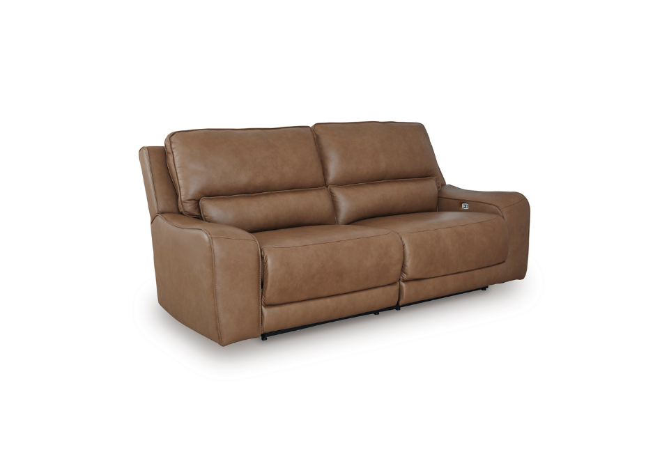 DeepWakes Caramel Power Reclining Sofa