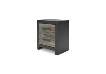 Broachmyn Black/Gray Two-Drawer Nightstand