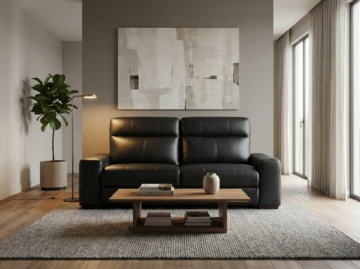 Ferrara Black Power Reclining Sofa