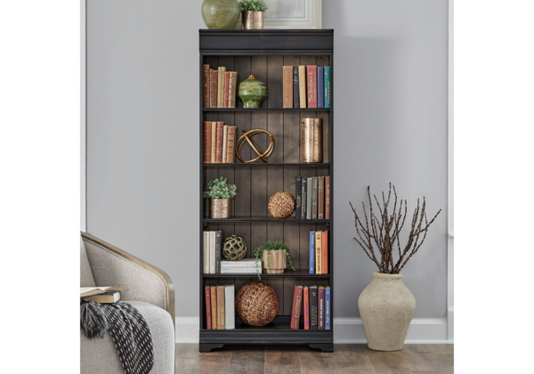 Meritage Aged Charcoal 72 Inch Bookcase - Image 3
