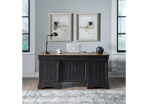 Meritage Aged Charcoal Junior Executive Desk - Image 3