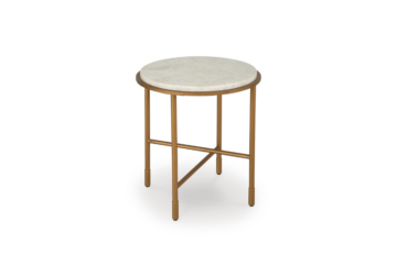 Alben Antique Gold Round End Table