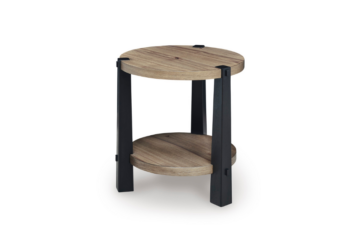 Ridgester Light Brown/Black Round End Table