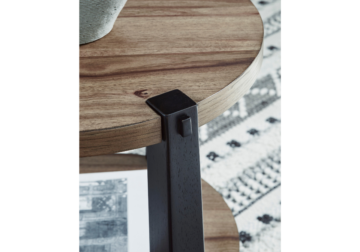 Alternative view of Ridgester Light Brown/Black Round End Table