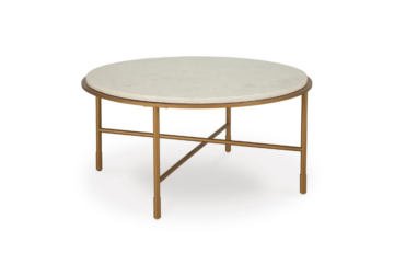Alben Antique Gold Round Cocktail Table
