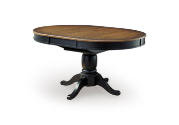 Clorazi Black/Brown Oval Dining Butterfly Extension Table
