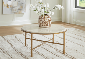 Alternative view of Alben Antique Gold Round Cocktail Table