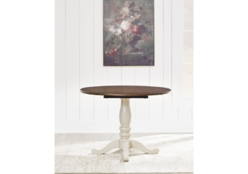 Alternative view of Wirloni White/Brown Dining Drop-Leaf Table