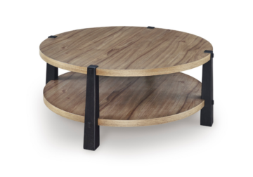 Ridgester Light Brown/Black Round Cocktail Table