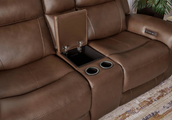 Alberta Brown Power Loveseat - Image 3