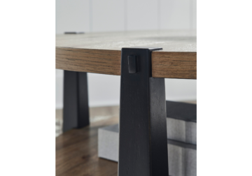 Alternative view of Ridgester Light Brown/Black Round Cocktail Table