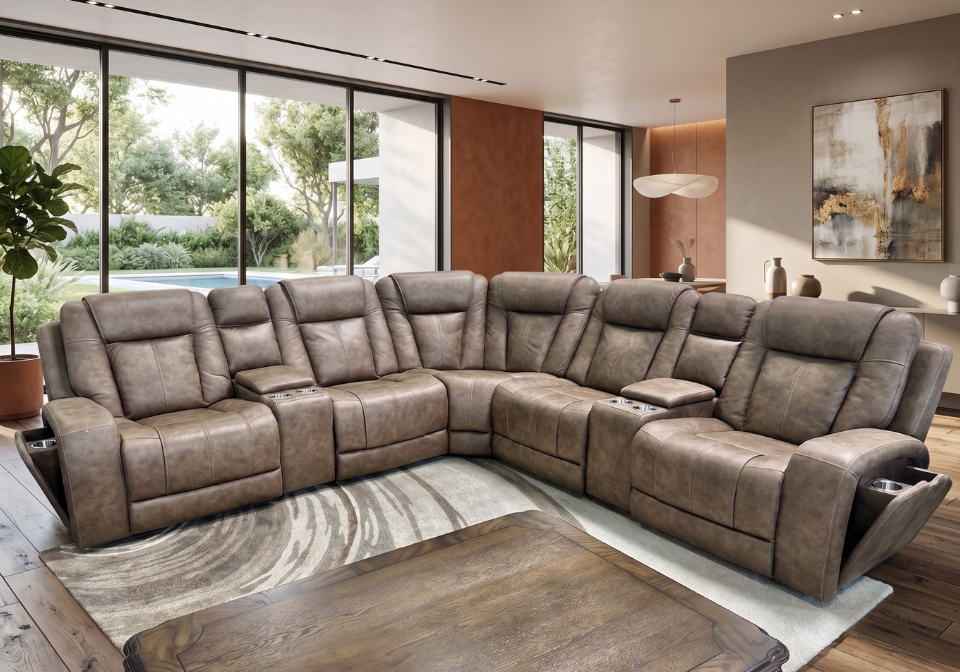Sierra Silt 7-Piece Power Reclining Audio Sectional