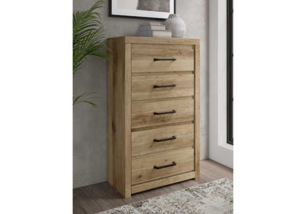 Brozmont Tan Five-Drawer Chest - Image 3