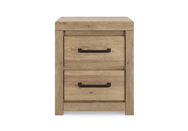 Brozmont Tan Two Drawer Nightstand - Image 2
