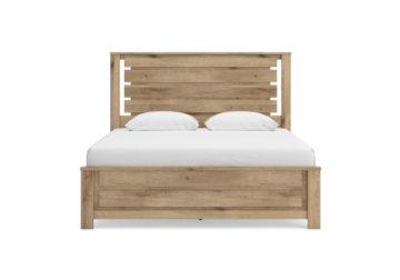 Alternative view of Brozmont Tan King Panel Bed