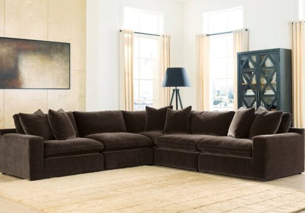 Maxton Heights Brown Five-Piece Sectional - Image 2