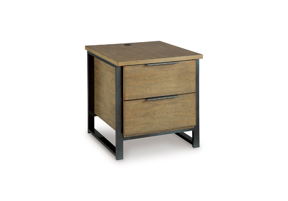 Montia Light Brown Rectangular End Table