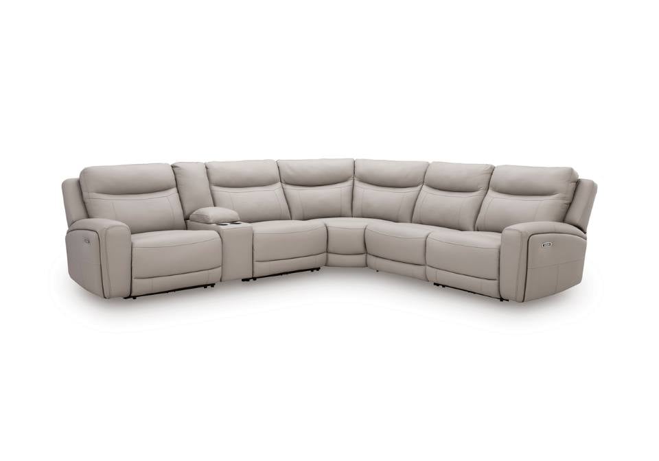 Gravier Gray Six-Piece Power Reclining Sectional