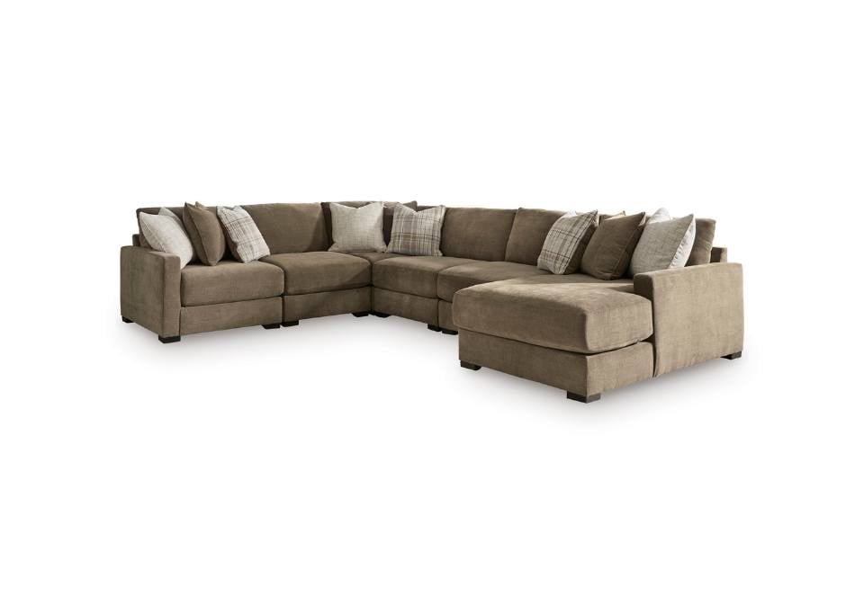 Camellia-Court 6 Piece RAF Chaise Sectional