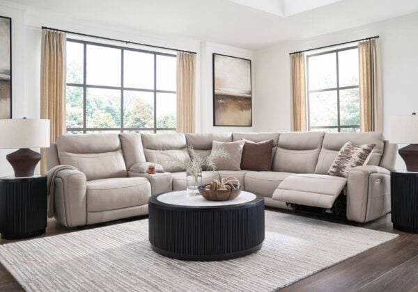 Gravier Gray Six-Piece Power Reclining Sectional - Image 2