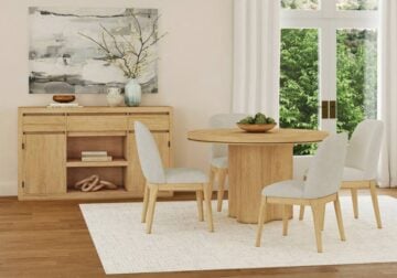 Rosalie Natural Round Dining 5-Piece Set