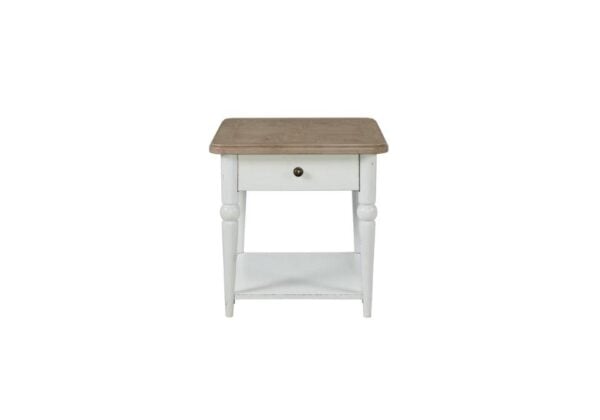 Turnberry Washed White End Table - Image 2