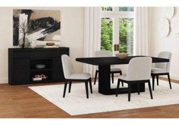 Rosalie Black Rectangular Dining 5-Piece Set