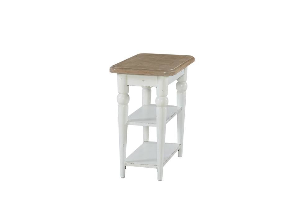 Turnberry Washed White Chairside Table