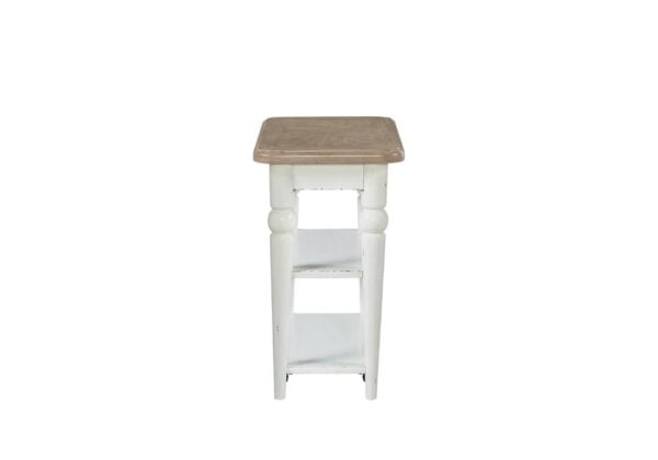 Turnberry Washed White Chairside Table - Image 2