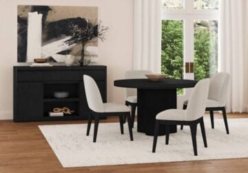 Rosalie Black Round Dining 5-Piece Set