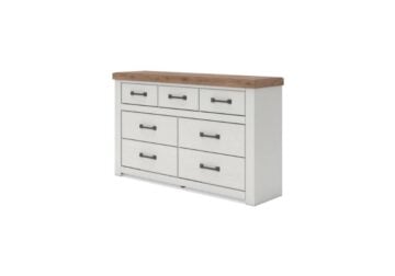 Savonport White/Brown Seven Drawer Dresser