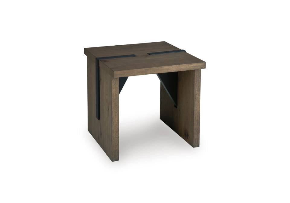 Kandinew Light Brown Square End Table