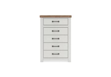 Alternative view of Savonport White/Brown Five Drawer Chest