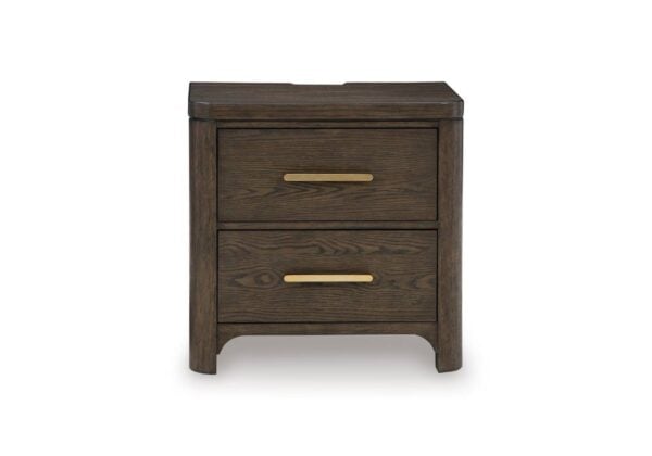 Radkin Burnished Brown Two Drawer Nightstand - Image 2