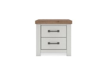 Alternative view of Savonport White/Brown Two Drawer Nightstand