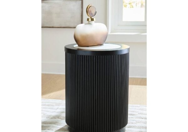 Grayman Black Round End Table - Image 2