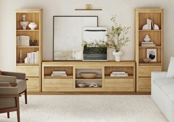 Rosalie Natural 82 Inch TV Console - Image 3