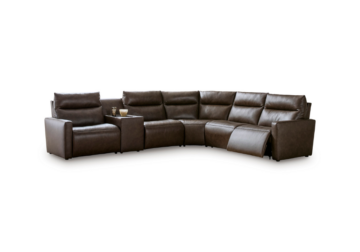 ModZ Chocolate 6-Piece Power Reclining Sectional w/ Audio Console