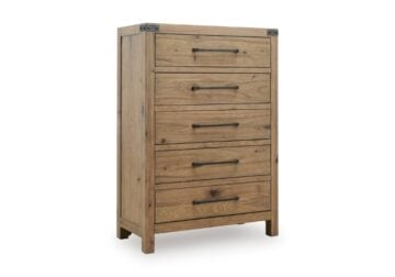 Ridgester Light Brown Five Drawer Chest